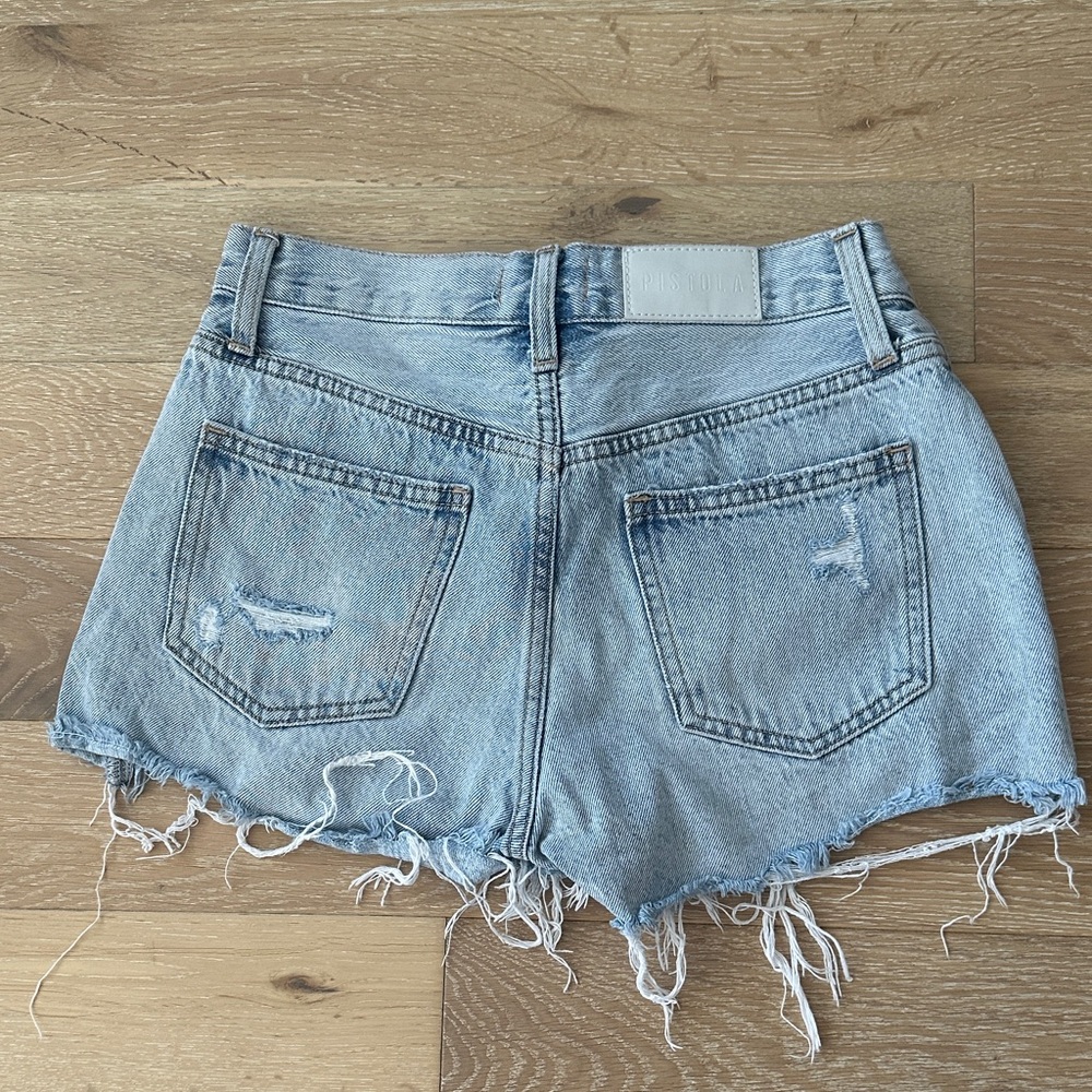 pistola Light Wash Distressed Denim Jean Shorts - Picture 4 of 4